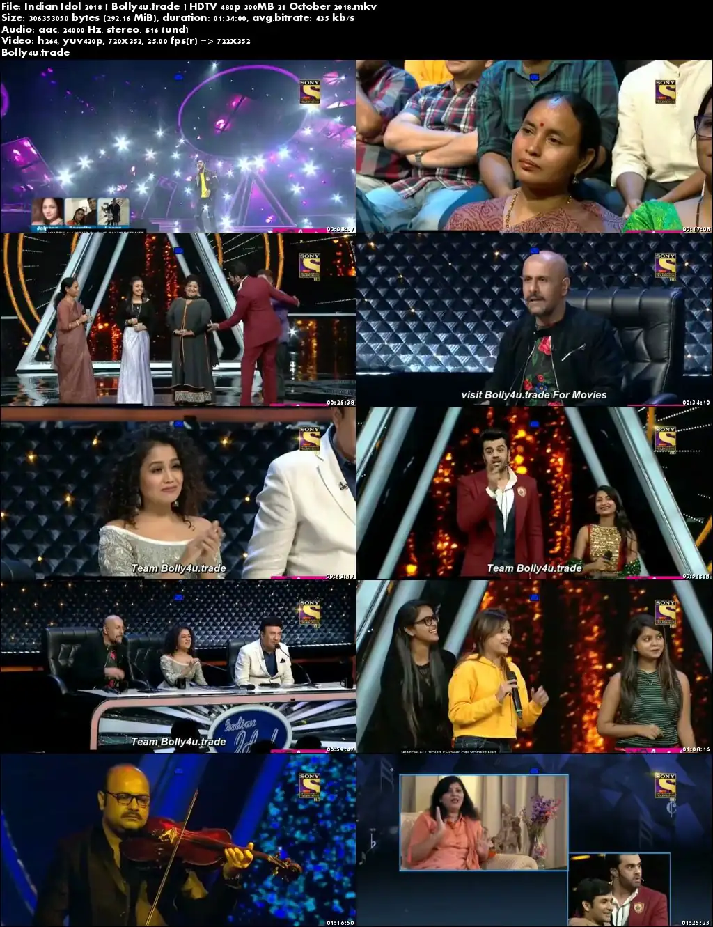 Indian Idol 2018 HDTV 480p 300MB 21 October 2018 Download Indian Idol 2018 HDTV 480p 300MB 21 October 2018 Download