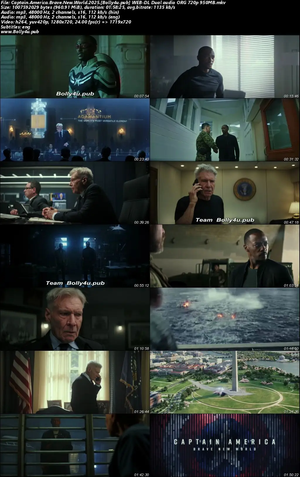 Captain America Brave New World 2025 WEB-DL Hindi Dual Audio ORG Full Movie Download 1080p  720p  480p