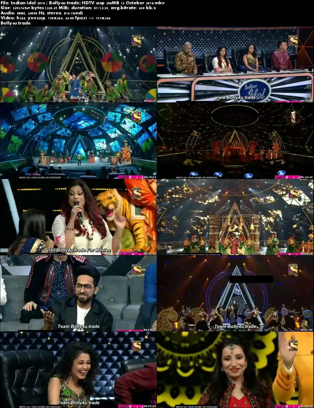 Indian Idol 2018 HDTV 480p 200MB 13 October 2018 Download Indian Idol 2018 HDTV 480p 200MB 13 October 2018 Download