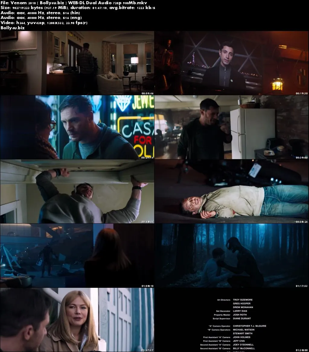 Venom 2018 WEB-DL 300MB Hindi Dual Audio 480p ESub Download