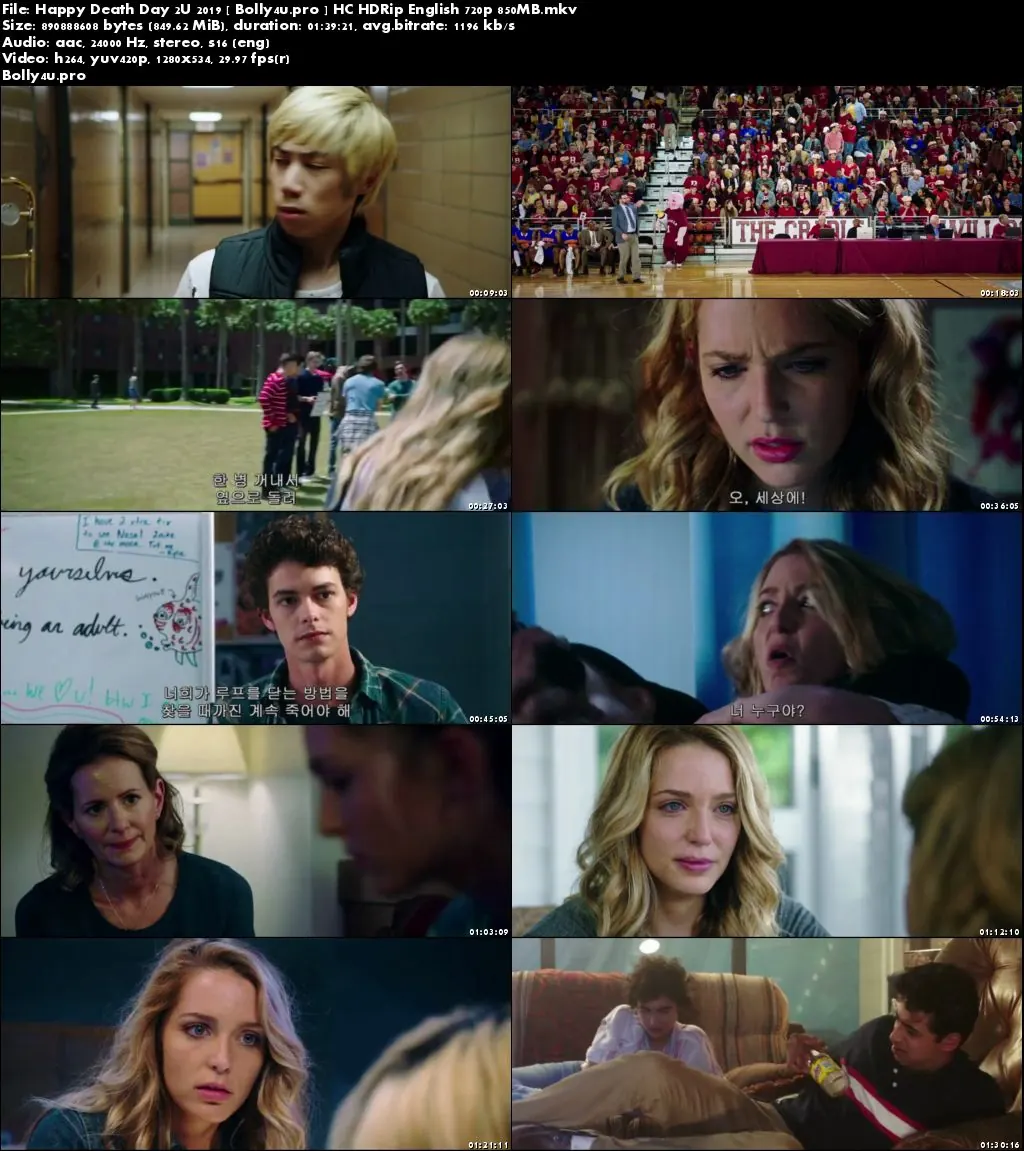 Happy Death Day 2U 2019 HC HDRip 300MB English 480p Download