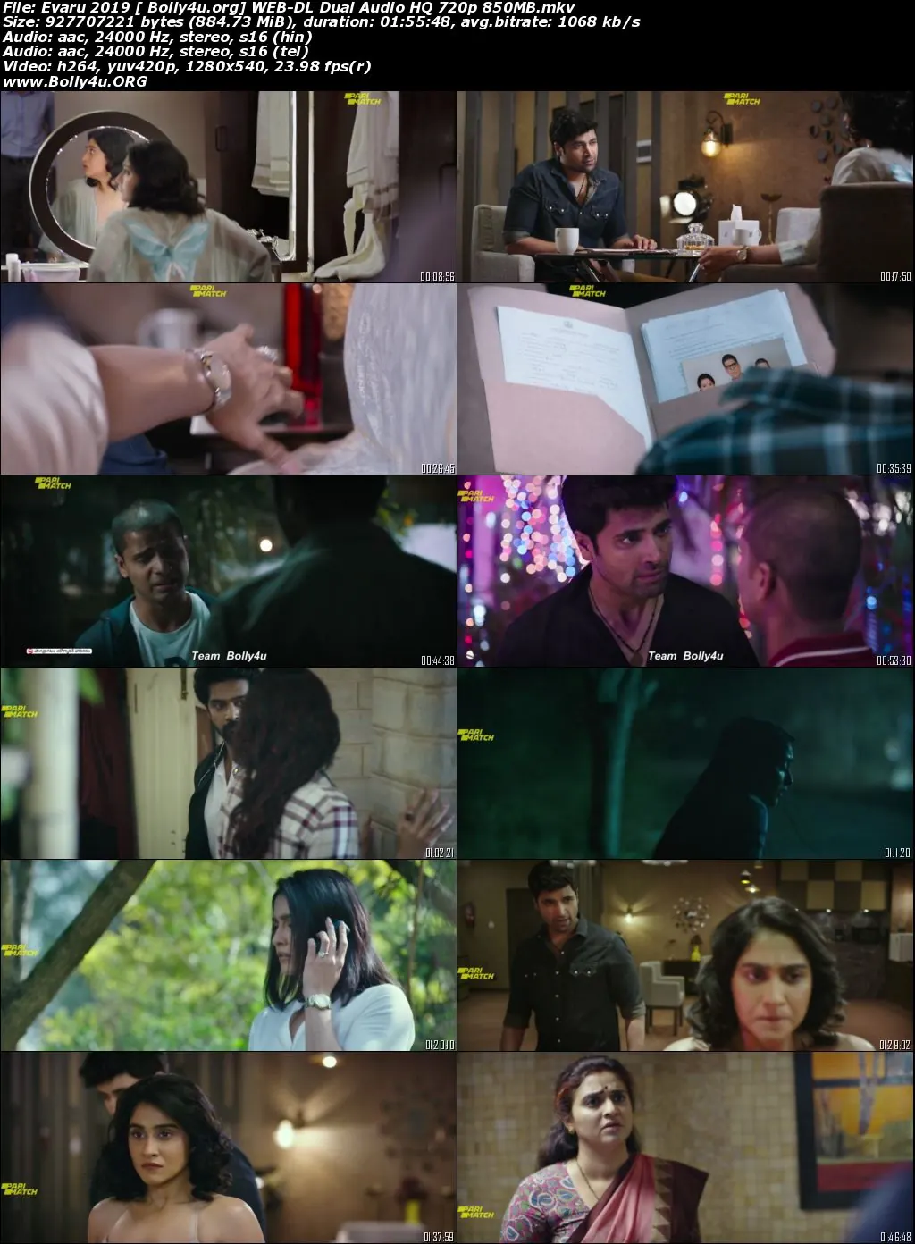 Evaru 2019 WEB-DL 850Mb Hindi HQ Dual Audio 720p Download