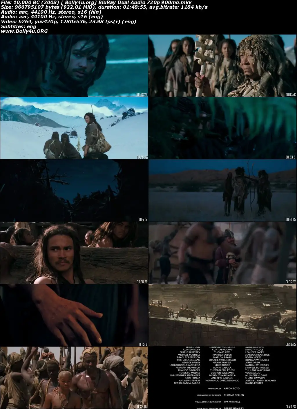 10,000 BC 2008 BRRip 350MB Hindi Dual Audio 480p Download