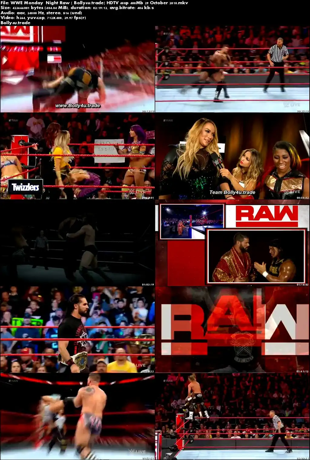 WWE Monday Night Raw HDTV 480p 400Mb 29 October 2018 Download WWE Monday Night Raw HDTV 480p 400Mb 29 October 2018 Download