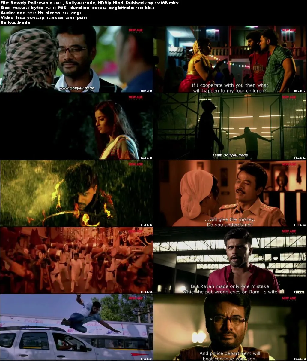 Rowdy Policewala 2018 HDRip 300Mb Full Hindi Dubbed Movie Download 480p