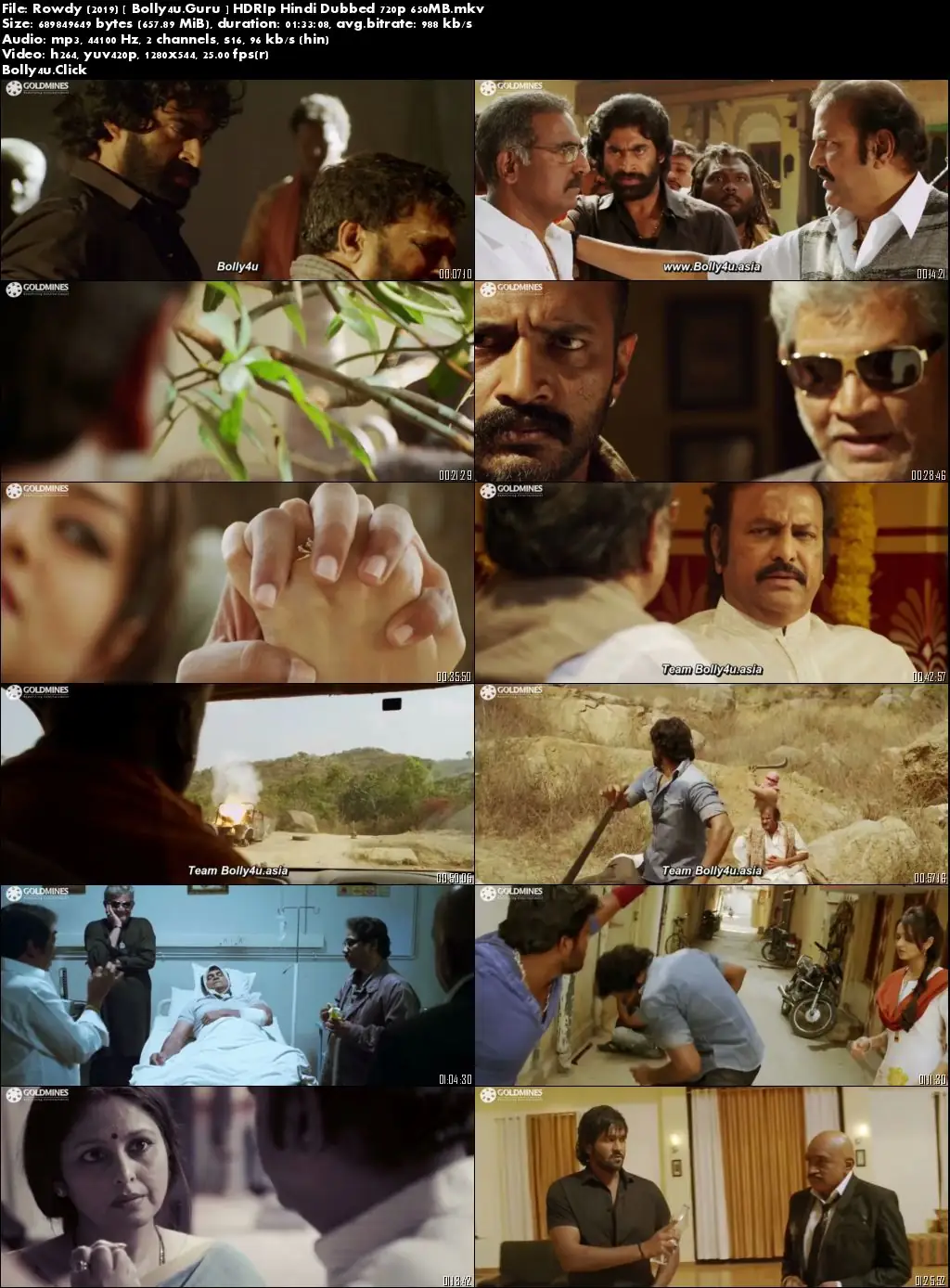 Rowdy 2019 HDRip 650MB Hindi Dubbed 720p Download