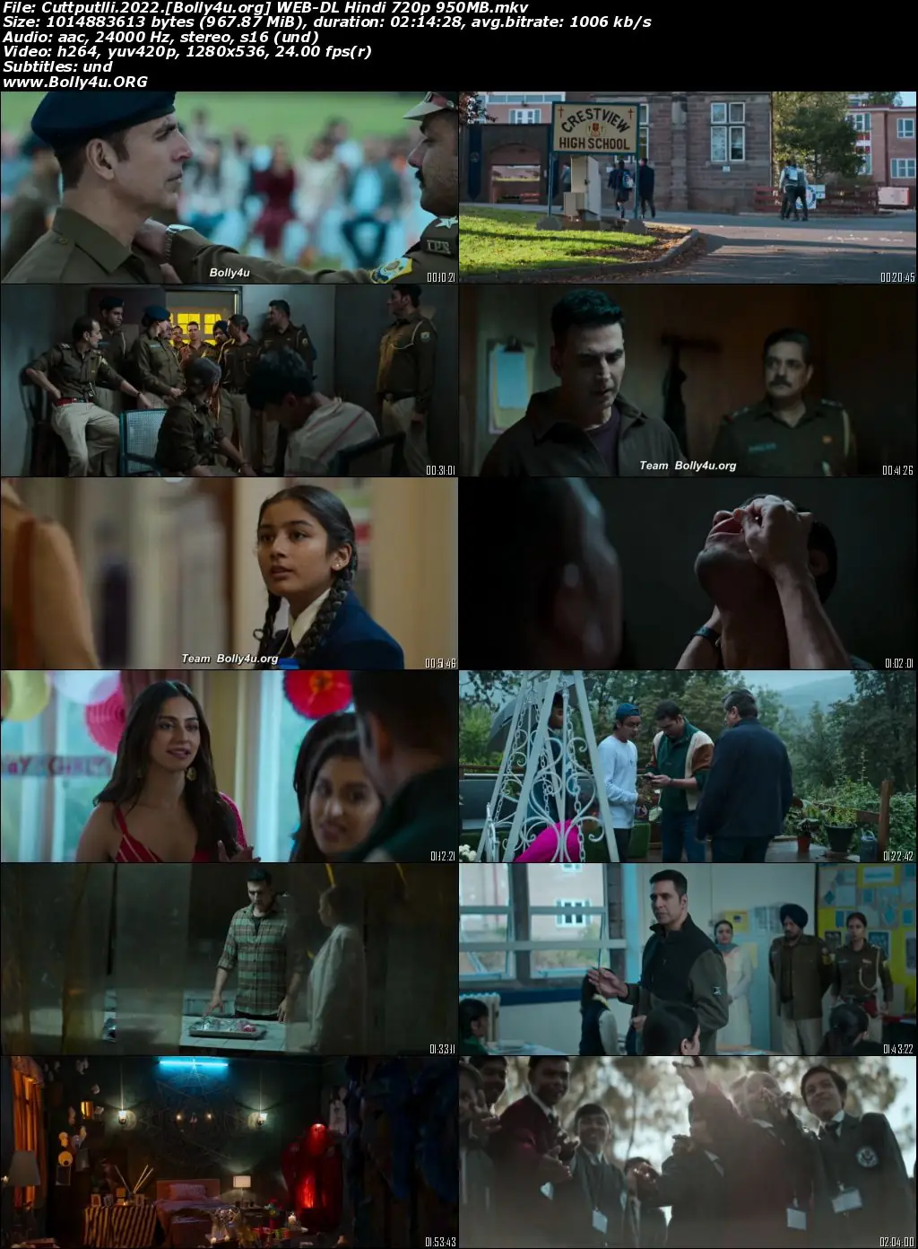 Cuttputlli 2022 WEB-DL Hindi Full Movie Download 1080p  720p  480p