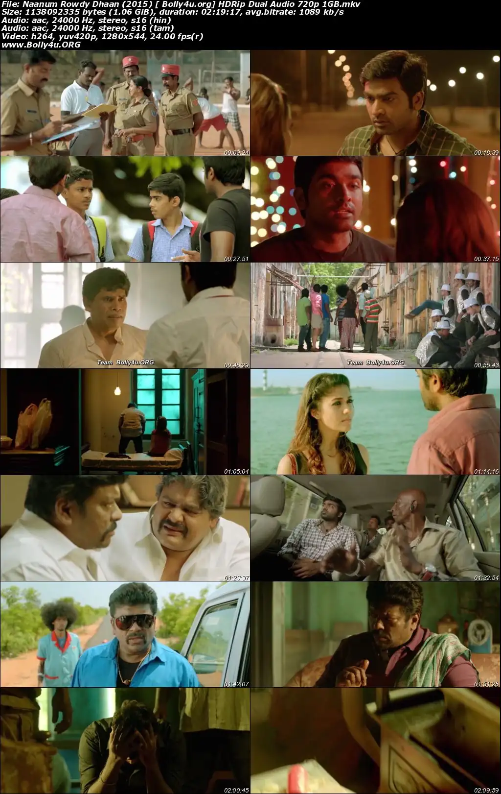 Naanum Rowdy Dhaan 2015 HDRip 1GB UNCUT Hindi Dual Audio 720p Download