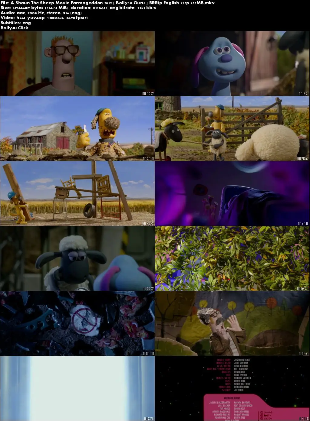 A Shaun The Sheep Movie Farmageddon 2019 BRRip 700Mb English 720p ESub download