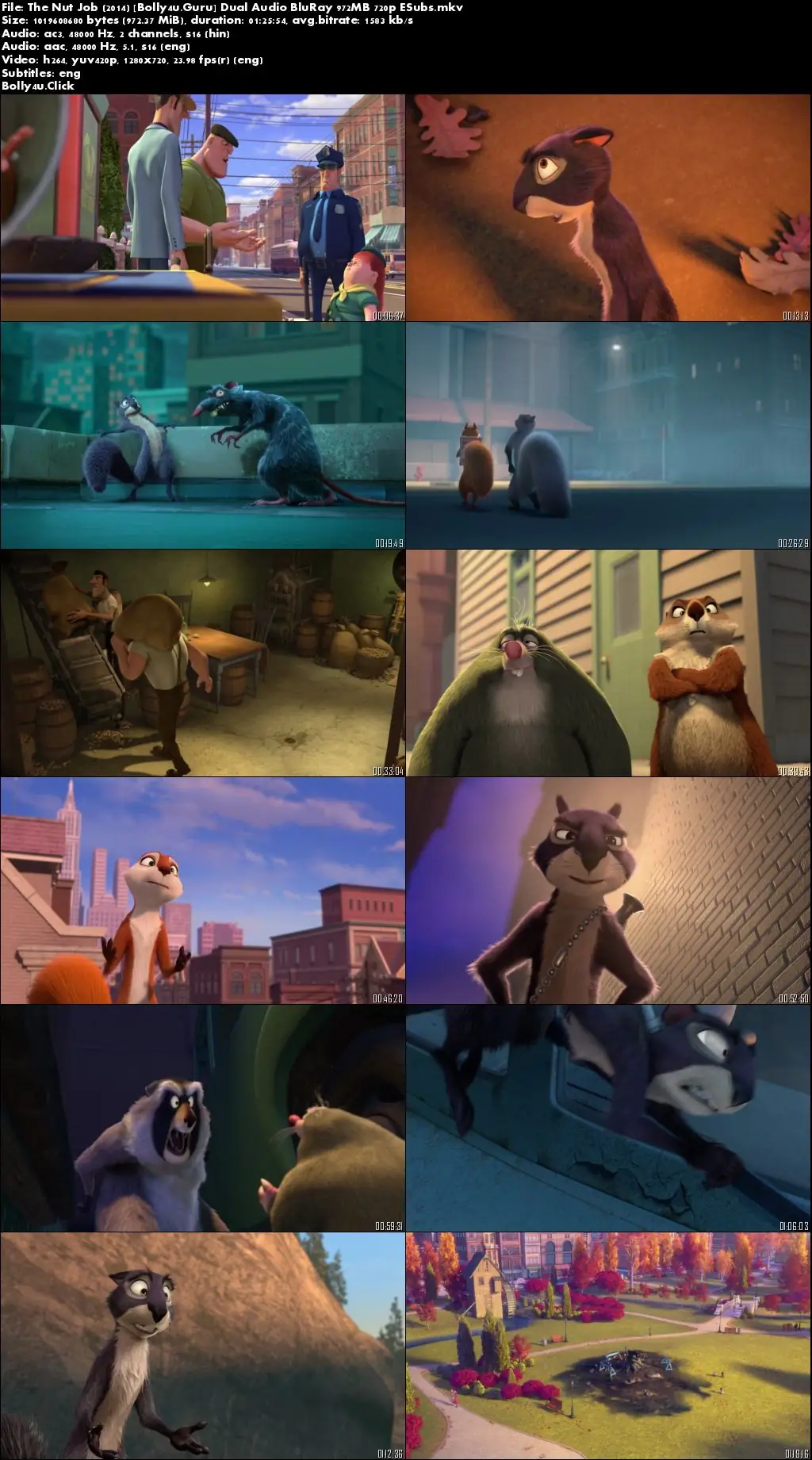 The Nut Job 2014 BluRay 950Mb Hindi Dual Audio 720p Download
