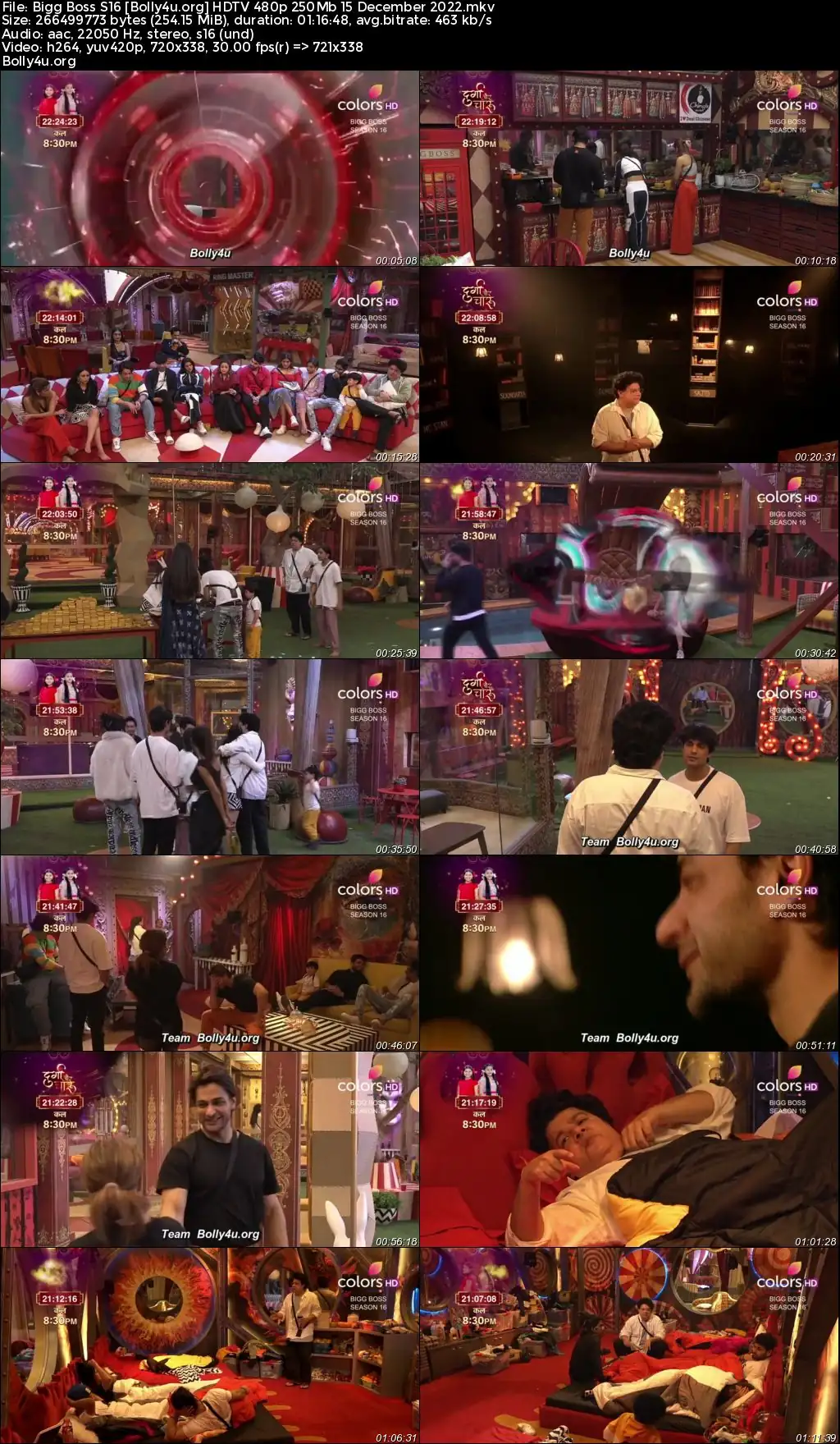 Bigg Boss S16 HDTV 480p 250Mb 15 December 2022 Download