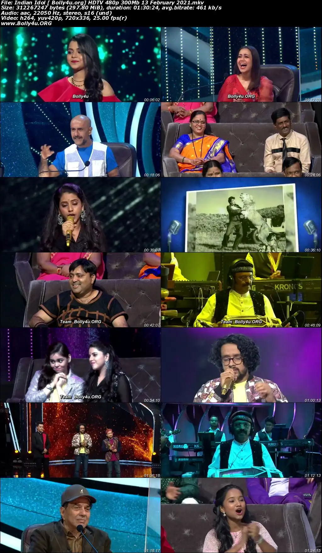 Indian Idol 2021 HDTV 480p 300Mb 13 February 2021 Download