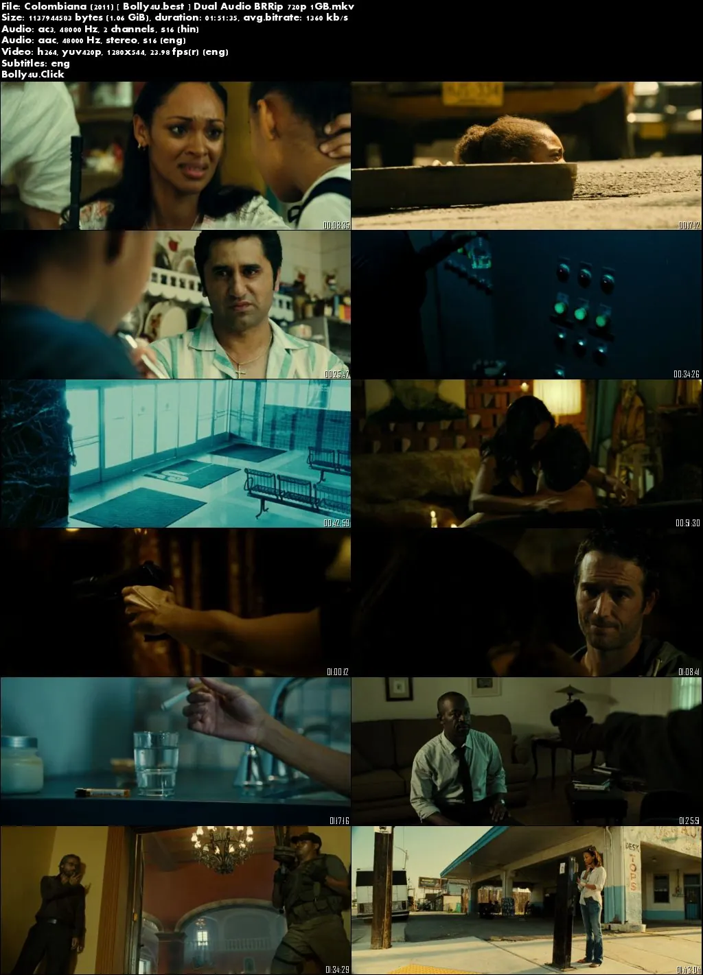 Colombiana 2011 BRRip 1GB Hindi Dual Audio 720p Download