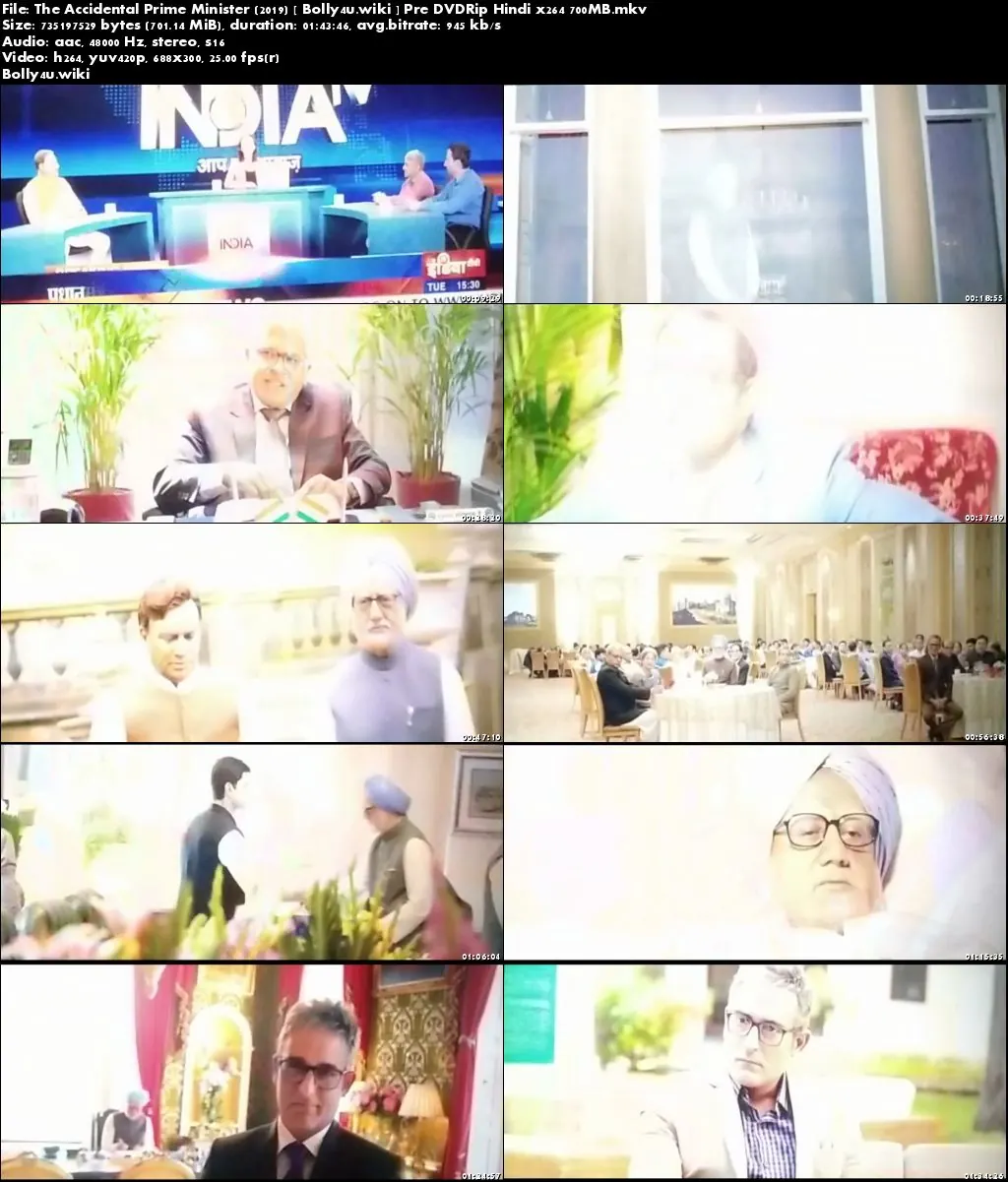 The Accidental Prime Minister 2019 Pre DVDRip 300MB Hindi 480p Download