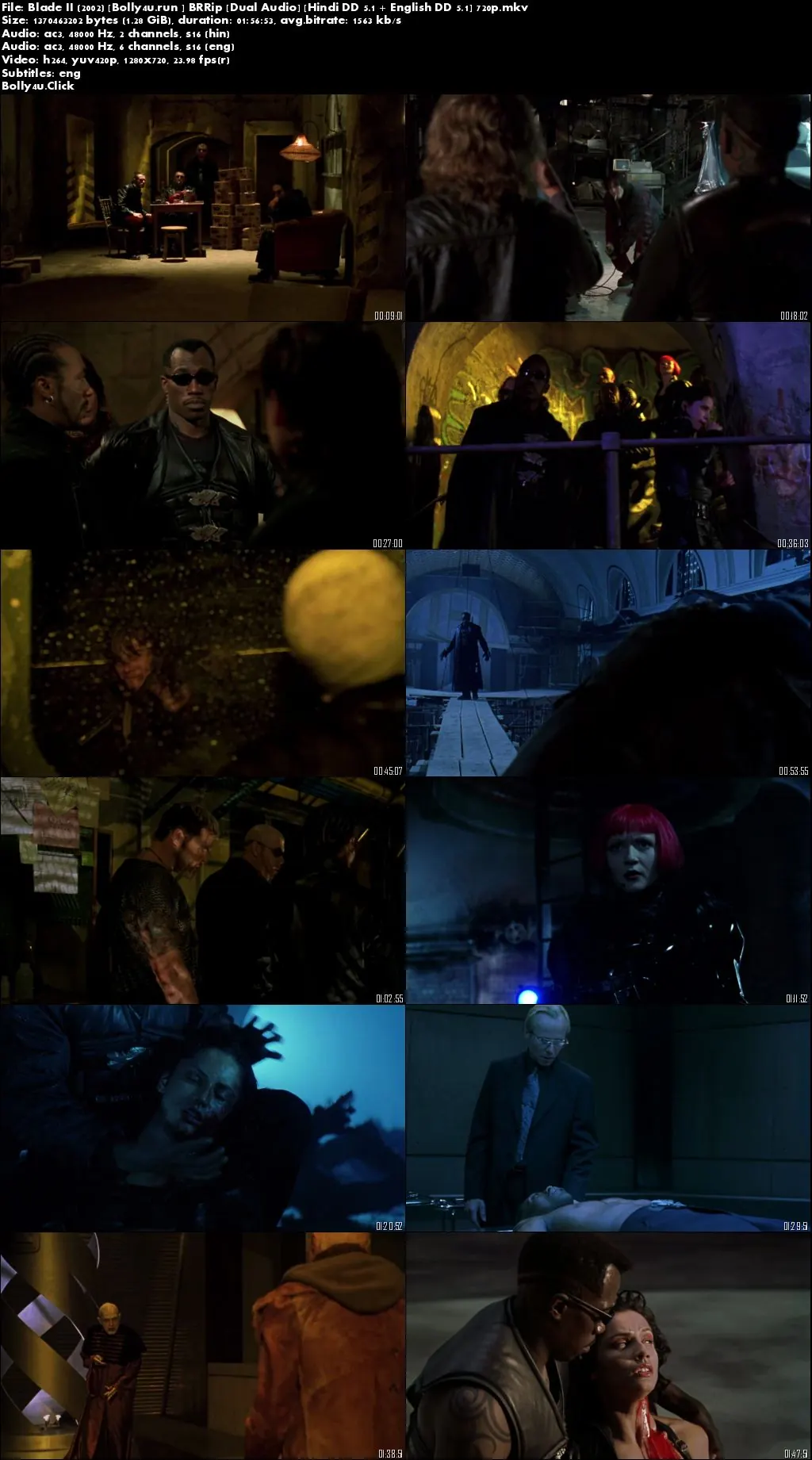 Blade II 2002 BRRip Hindi Dual Audio ORG 720p ESub Download