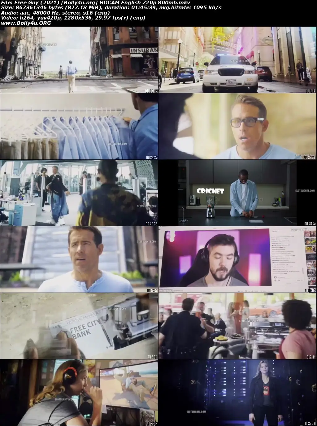Free Guy 2021 HDCAM 800MB English 720p Download