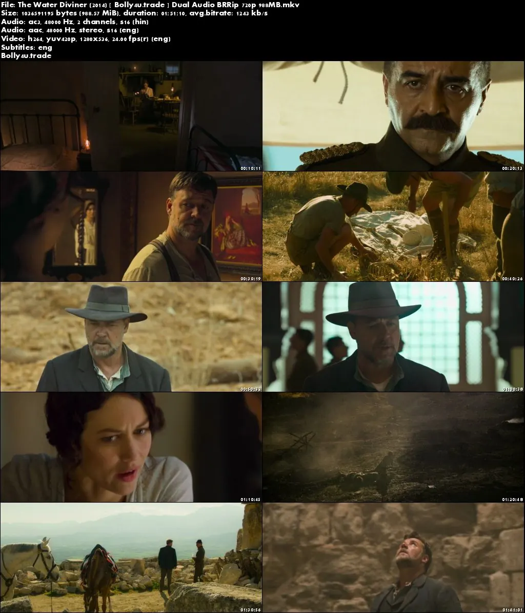 The Water Diviner 2014 BRRip 950MB Hindi Dual Audio 720p Download