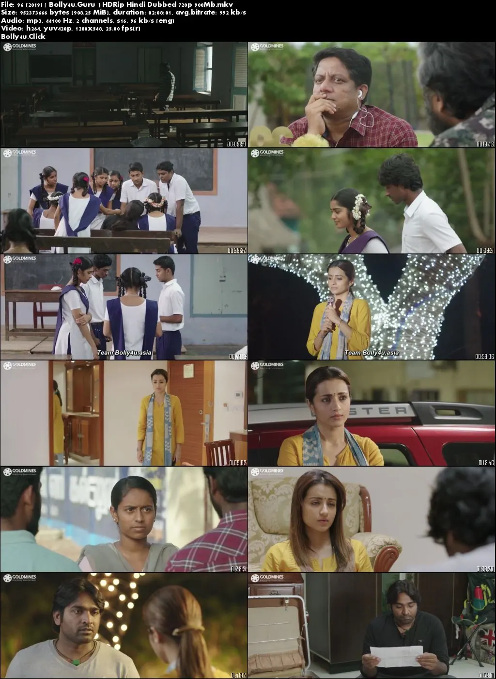 96 (2019) HDRip 900MB Hindi Dubbed 720p Download