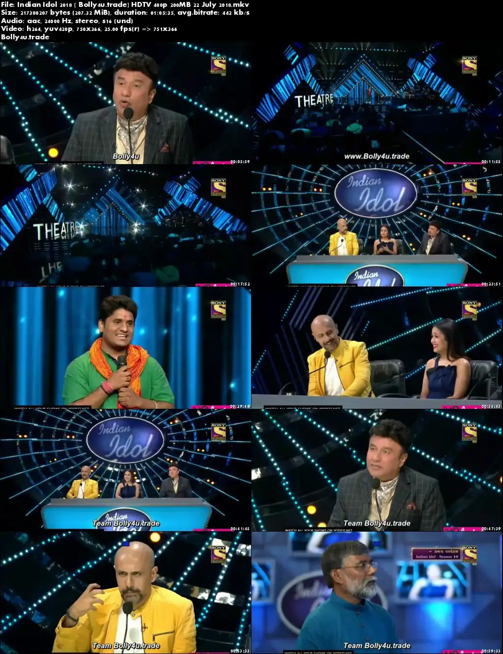 Indian Idol 2018 HDTV 480p 200MB 22 July 2018 Download Indian Idol 2018 HDTV 480p 200MB 22 July 2018 Download