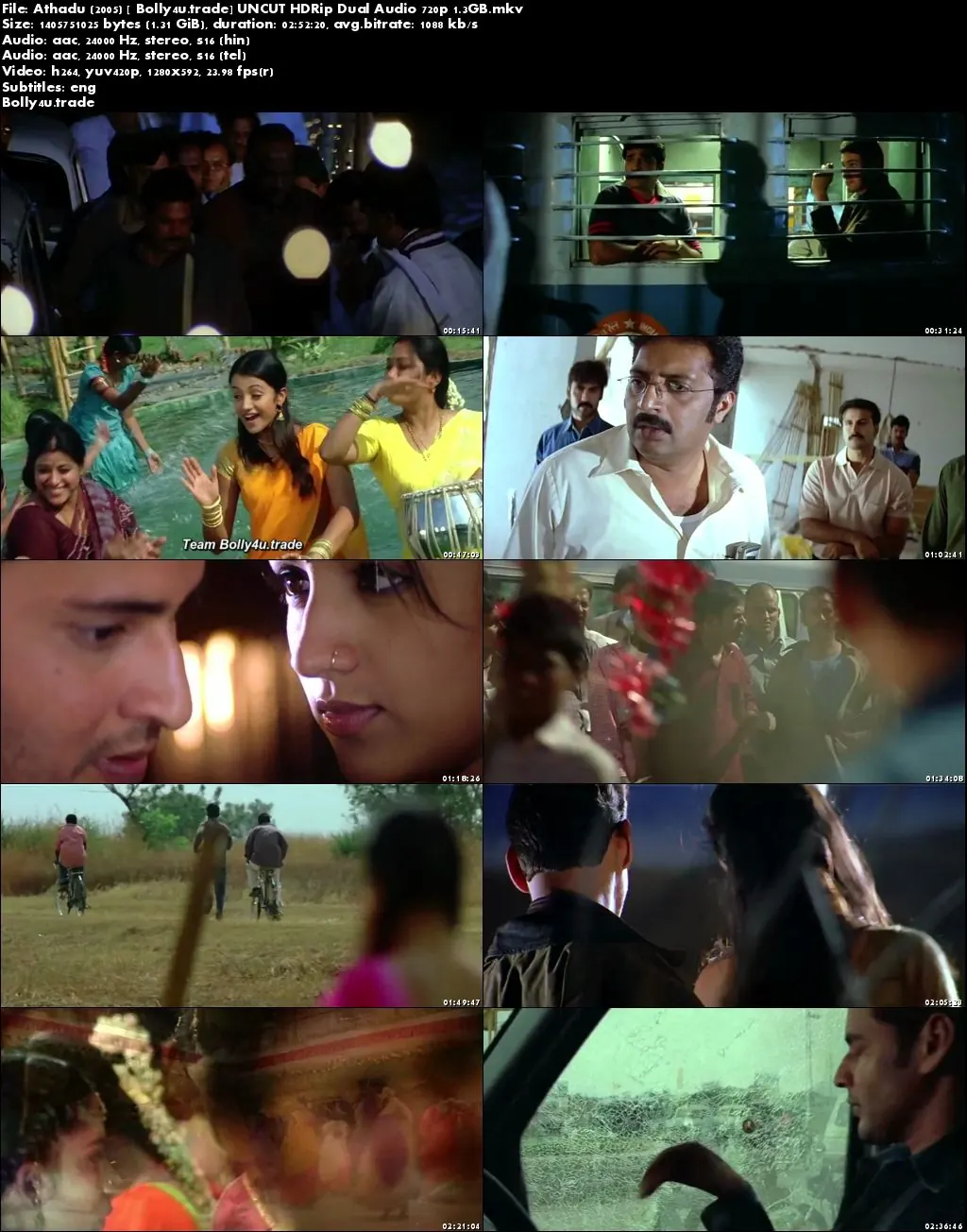 Athadu 2005 HDRip UNCUT Hindi Dual Audio 720p ESub Download
