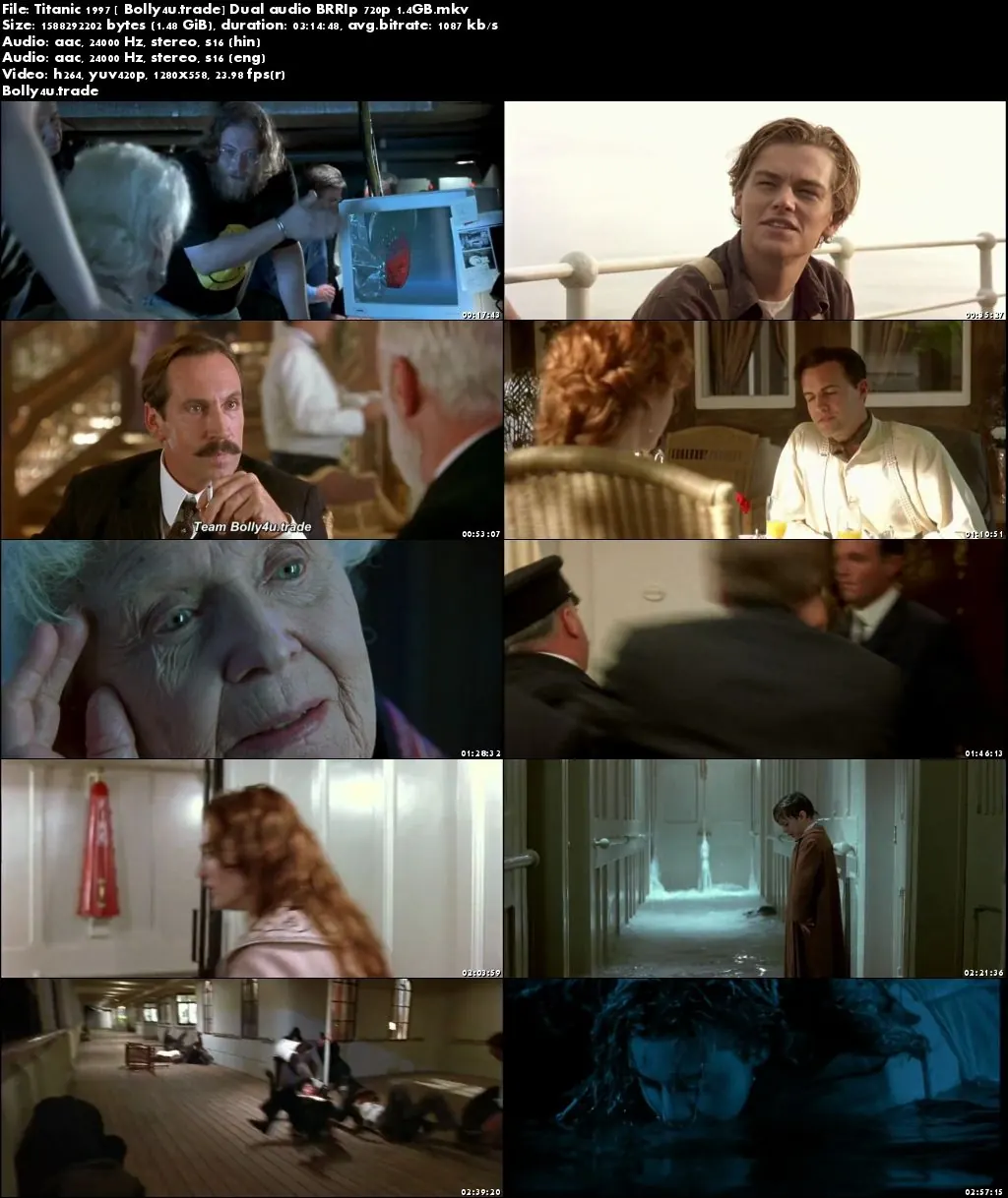 Titanic 1997 BluRay Hindi Dubbed Dual Audio 720p Download