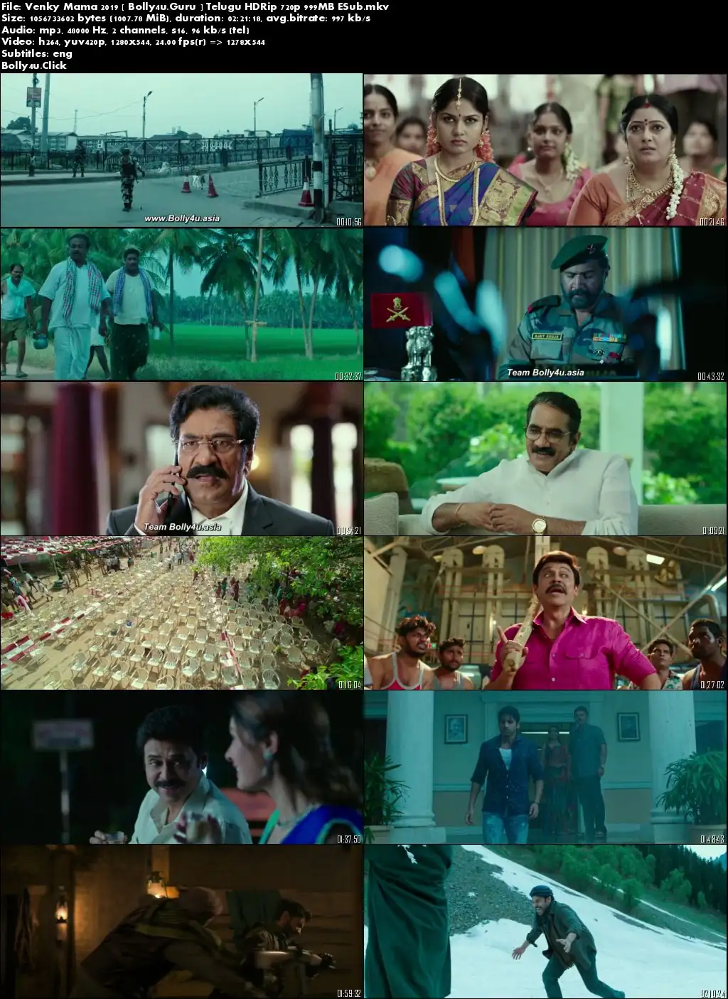 Venky Mama 2019 HDRip 999Mb Telugu 720p ESub download