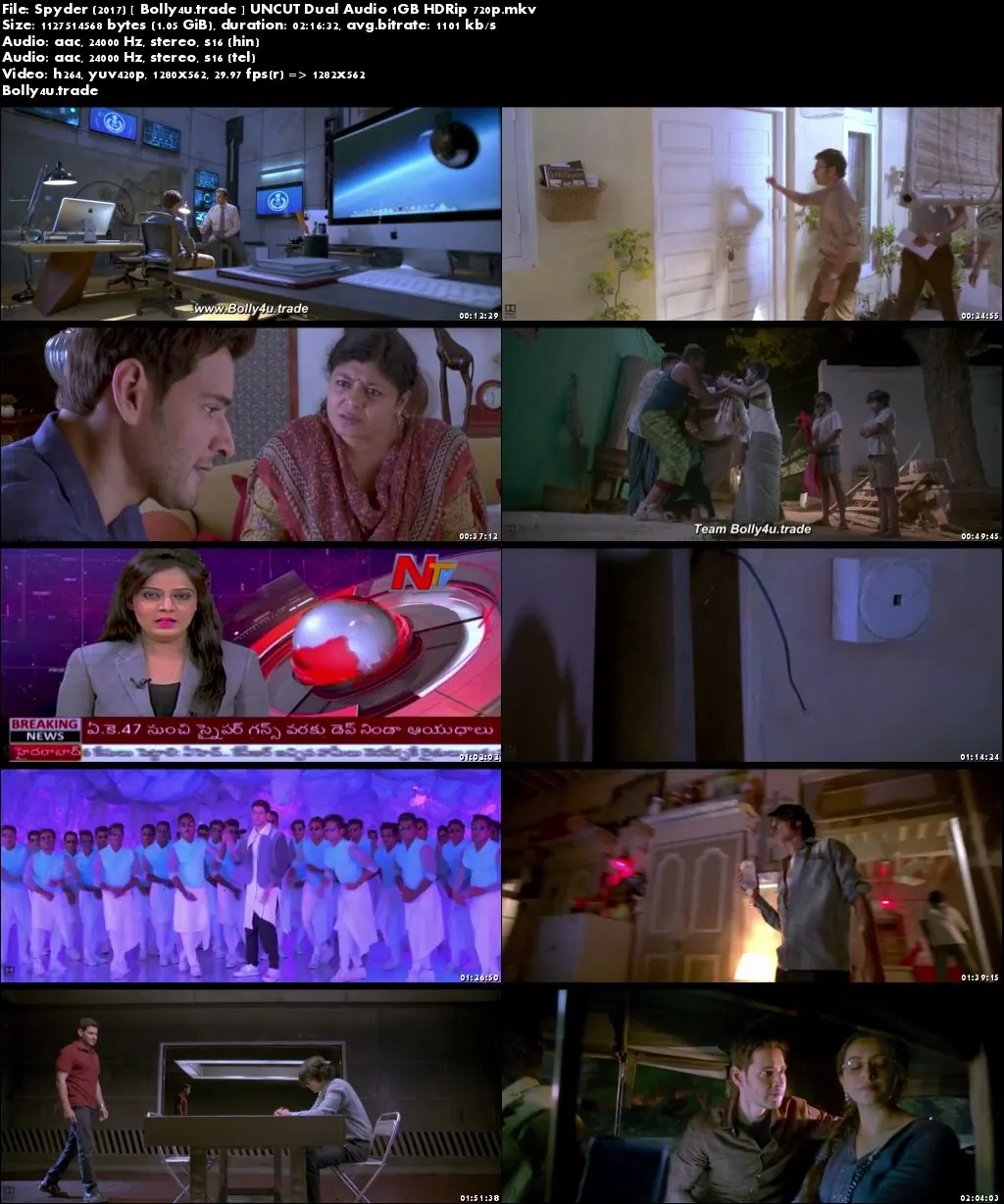 Spyder 2017 HDRip 1Gb UNCUT Hindi Dual Audio 720p Download