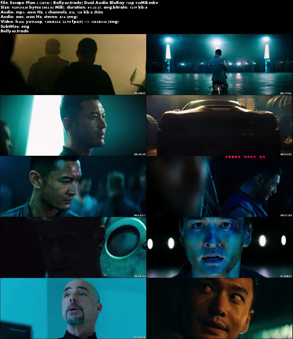 Escape Plan 2 2018 BluRay 300Mb Hindi Dubbed Dual Audio 480p Download