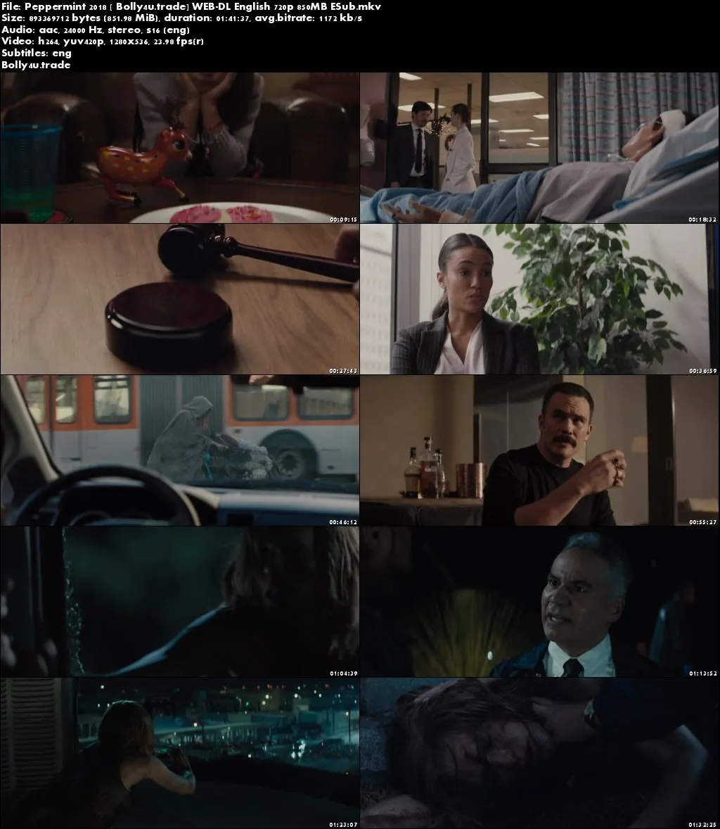 Peppermint 2018 WEB-DL 850Mb Full English Movie Download 720p ESub