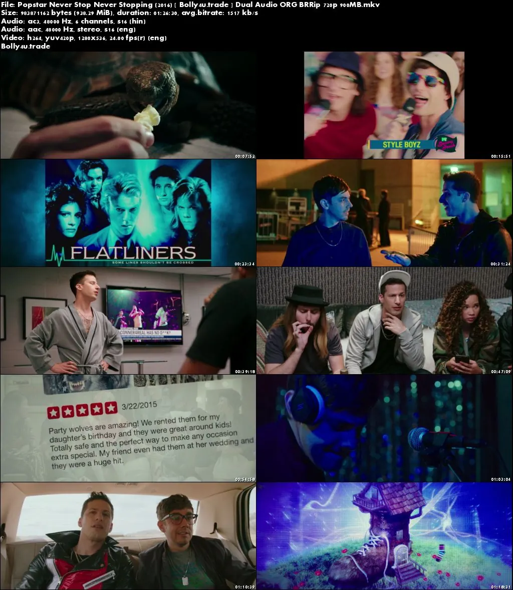 Popstar Never Stop Never Stopping 2016 BRRip 900Mb Hindi Dual Audio 720p Download Popstar Never Stop Never Stopping 2016 BRRip 900Mb Hindi Dual Audio 720p Download