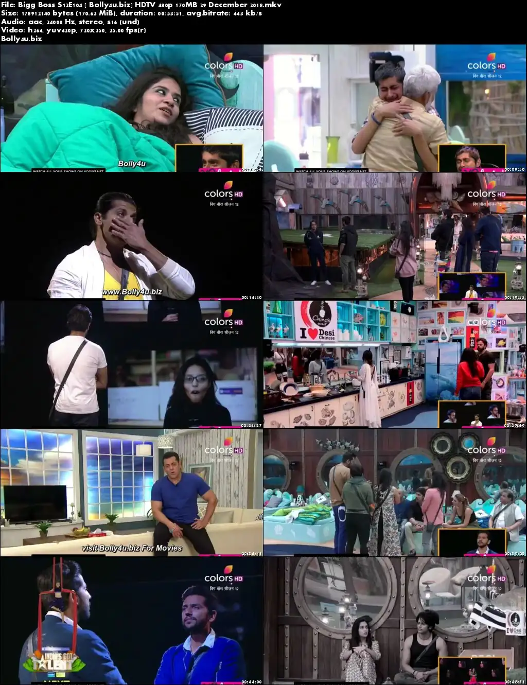 Bigg Boss S12E104 HDTV 480p 170MB 29 December 2018 Download Bigg Boss S12E104 HDTV 480p 170MB 29 December 2018 Download