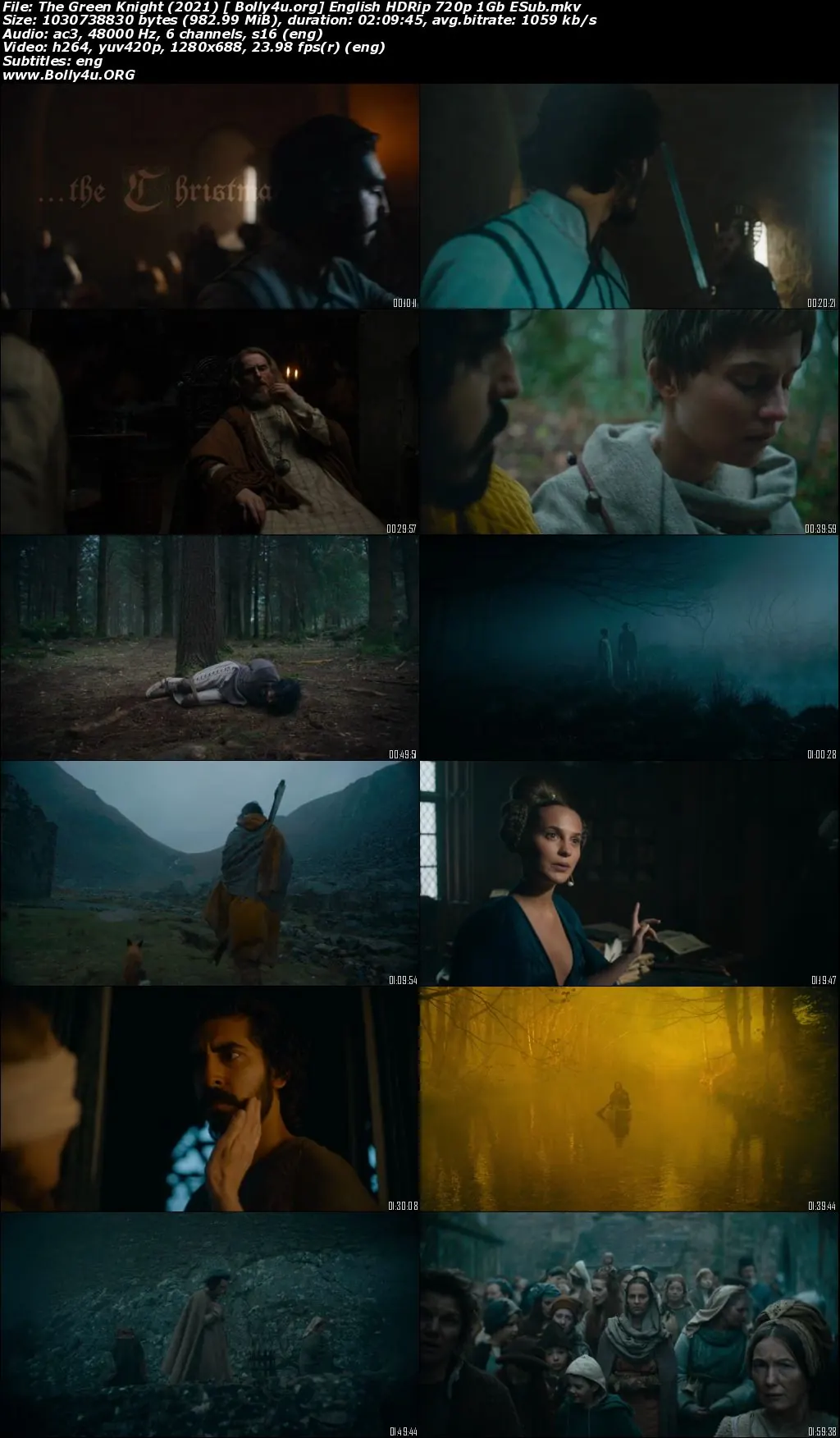 The Green Knight 2021 HDRip 350Mb English 480p ESubs Download