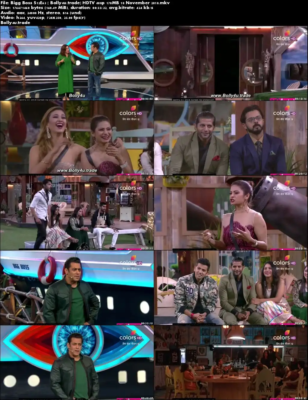 Bigg Boss S12E63 HDTV 480p 170MB 18 November 2018 Download Bigg Boss S12E63 HDTV 480p 170MB 18 November 2018 Download