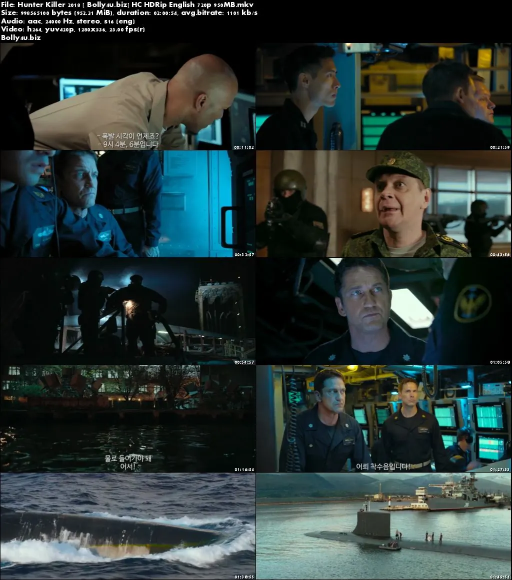 Hunter Killer 2018 HC HDRip 350Mb English 480p Download