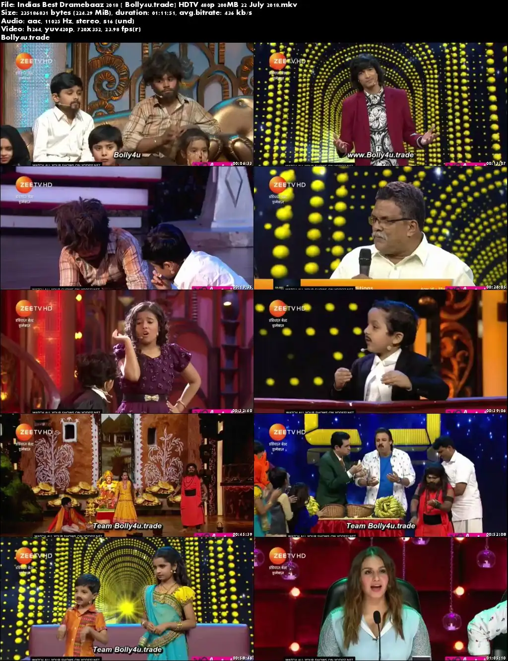Indias Best Dramebaaz 2018 HDTV 480p 200MB 22 July 2018 Download