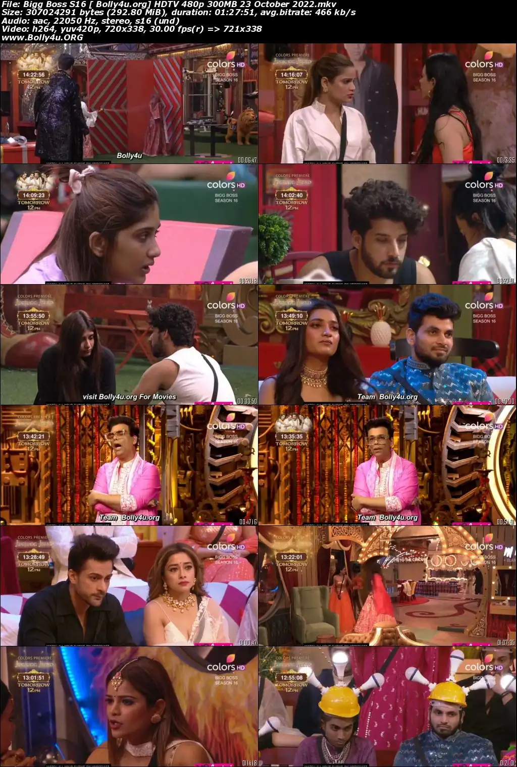 Bigg Boss S16 HDTV 480p 300MB 23 October 2022 Download