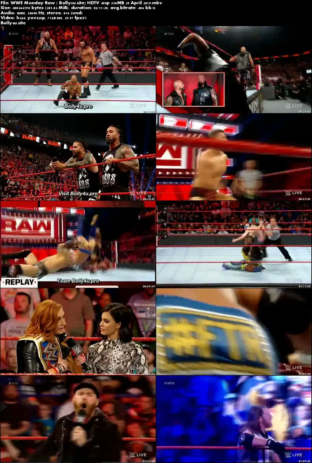 WWE Monday Raw HDTV 480p 350MB 29 April 2019 Download WWE Monday Raw HDTV 480p 350MB 29 April 2019 Download