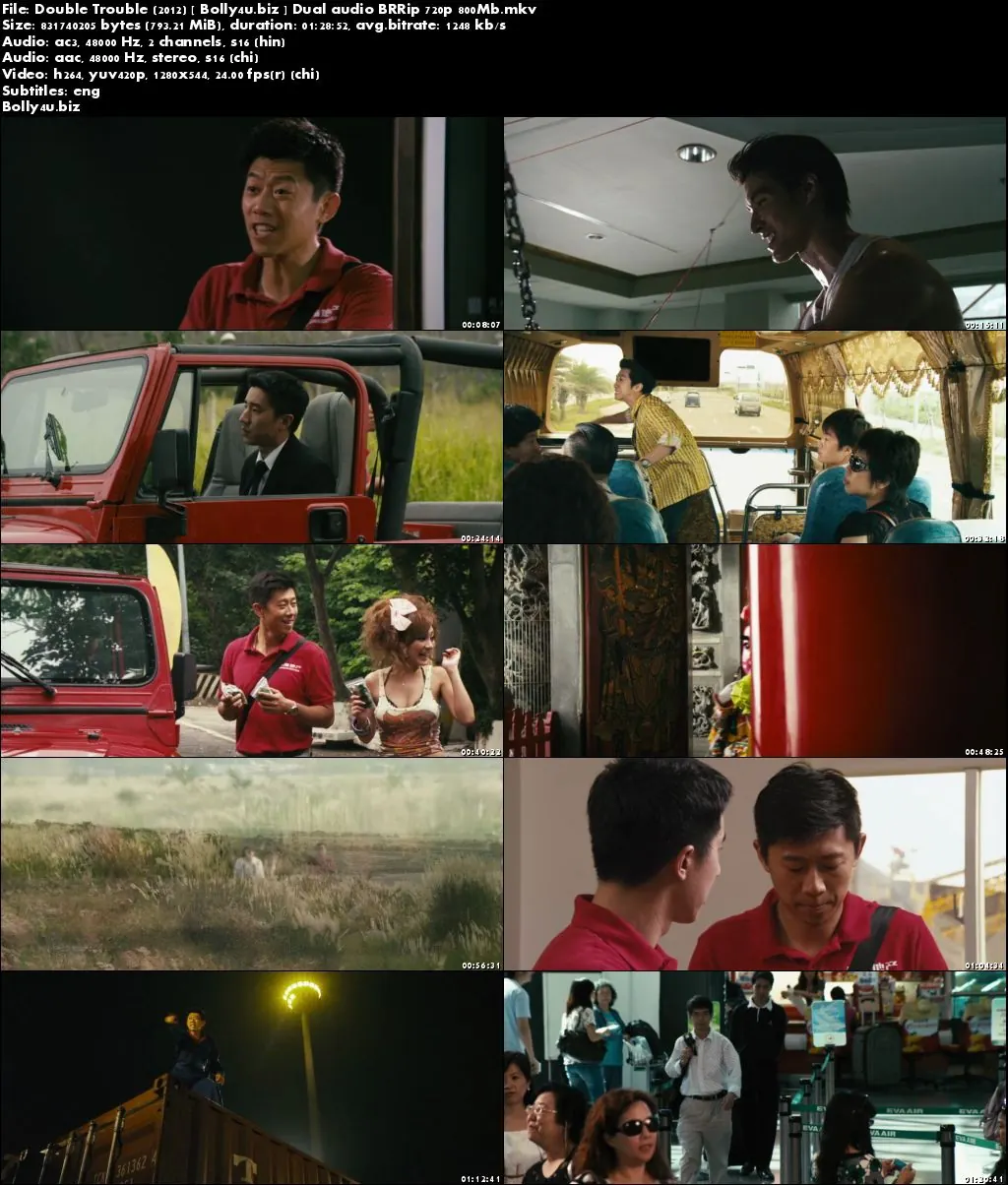 Double Trouble 2012 BRRip 800Mb Hindi Dual Audio 720p Download