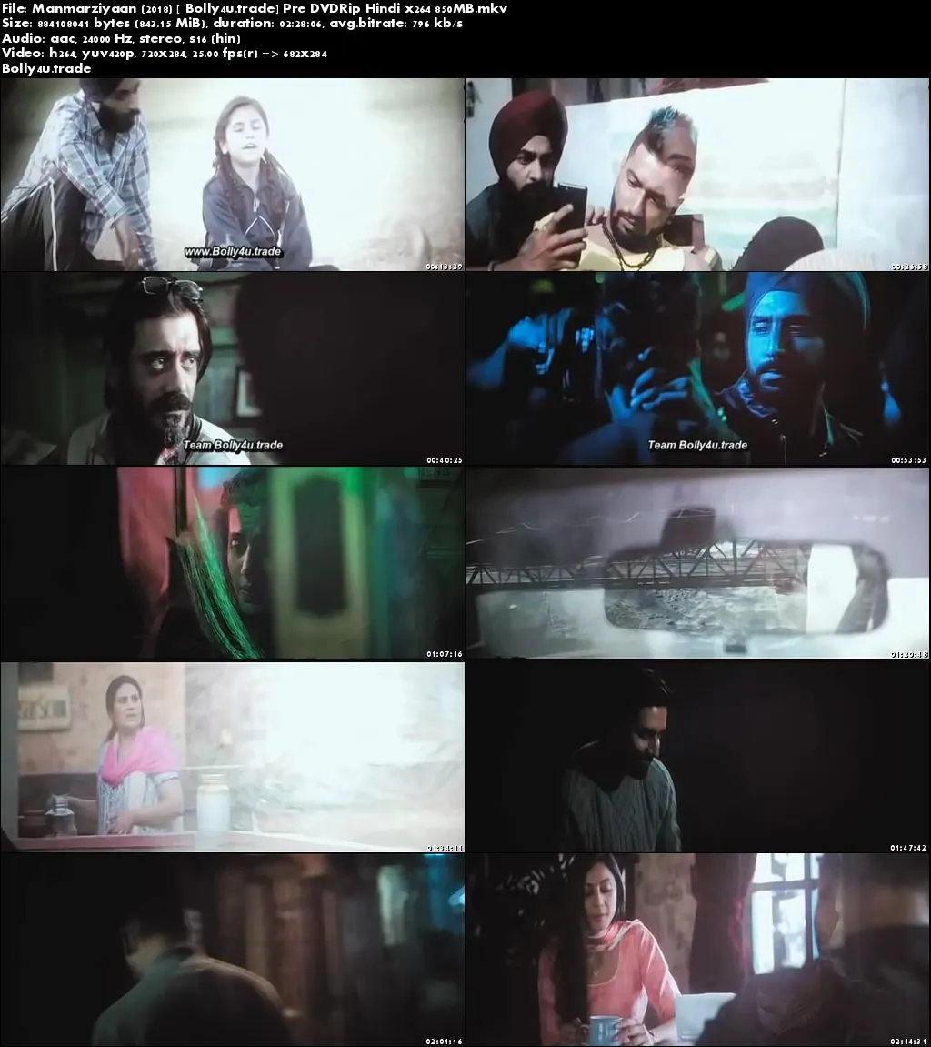 Manmarziyaan 2018 Pre DVDRip 700Mb Full Hindi Movie Download x264