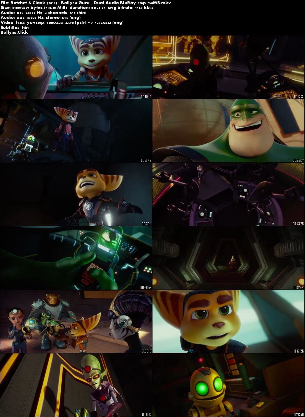 Ratchet and Clank 2016 BluRay 750MB Hindi Dual Audio 720p Download