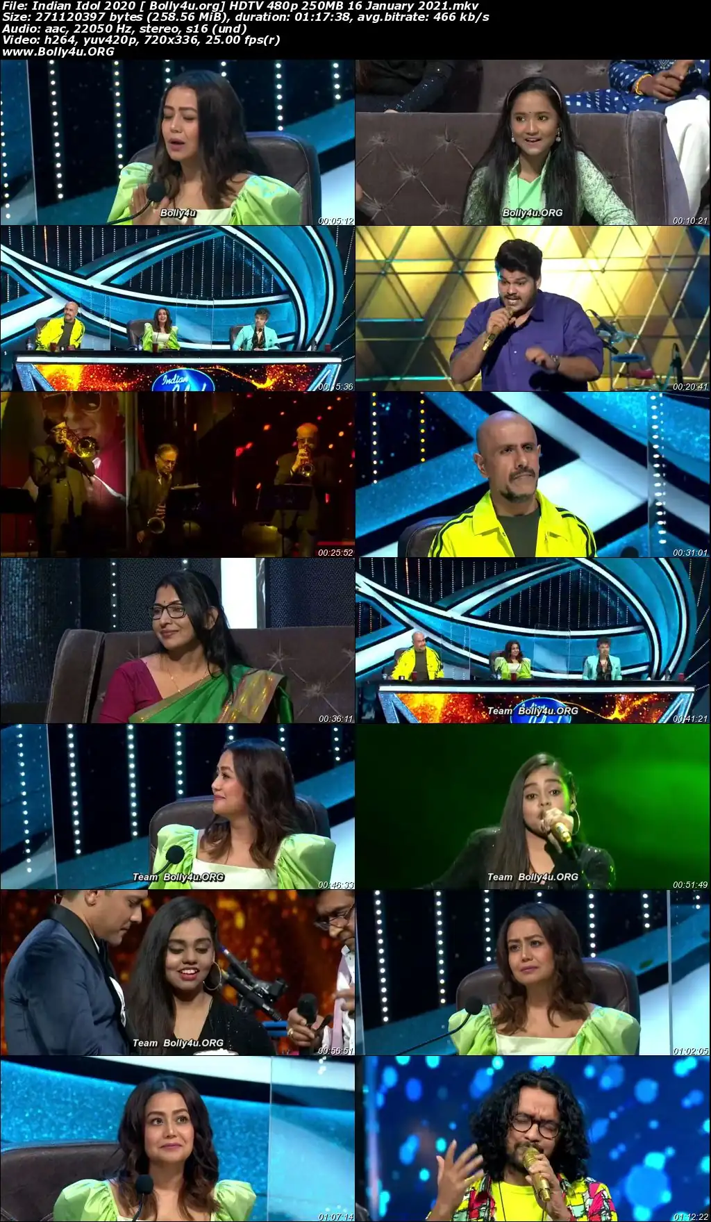 Indian Idol 2020 HDTV 480p 250MB 16 January 2021 Download Indian Idol 2020 HDTV 480p 250MB 16 January 2021 Download