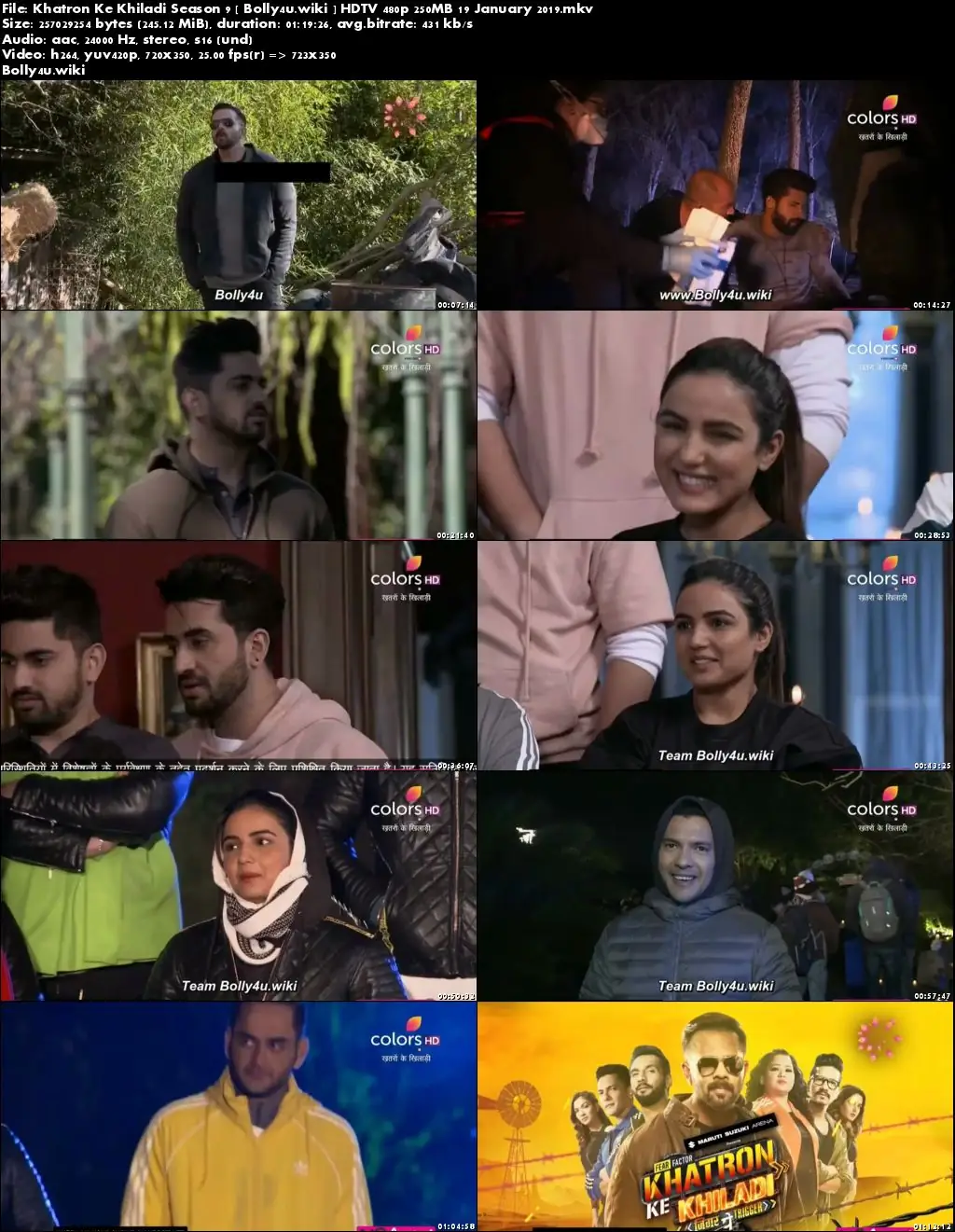 Khatron Ke Khiladi Season 9 HDTV 480p 250MB 19 January 2019 Download