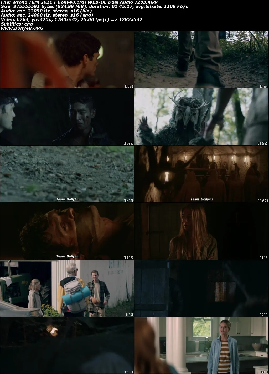 Wrong Turn 2021 WEB-DL 300Mb Hindi Dual Audio 480p Download
