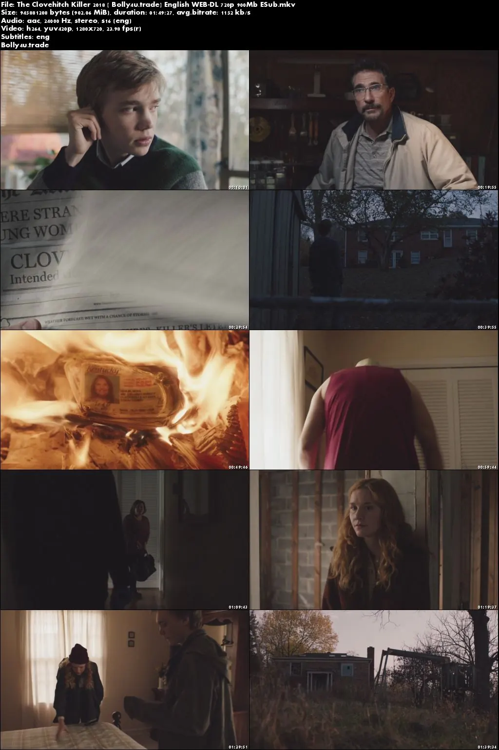 The Clovehitch Killer 2018 WEB-DL 900MB English 720p ESub Download