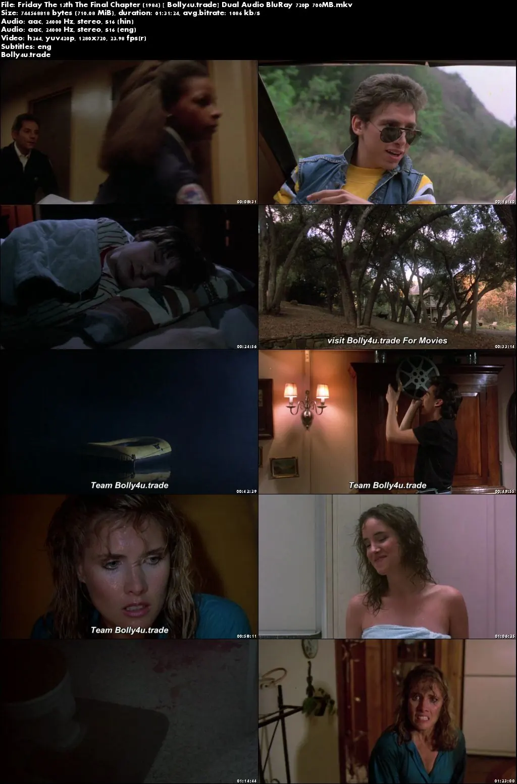 Friday The 13th The Final Chapter 1984 BRRip 700Mb Hindi Dual Audio 720p Download Friday The 13th The Final Chapter 1984 BRRip 700Mb Hindi Dual Audio 720p Download