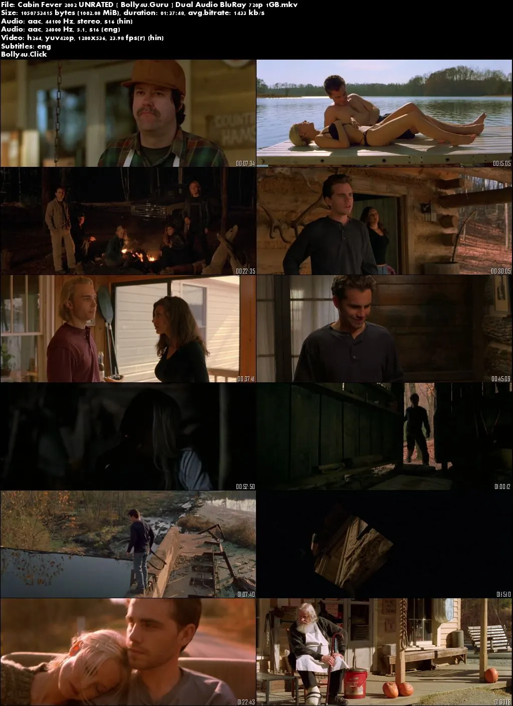 Cabin Fever 2002 BluRay 1GB UNRATED Hindi Dual Audio 720p Download Cabin Fever 2002 BluRay 1GB UNRATED Hindi Dual Audio 720p Download