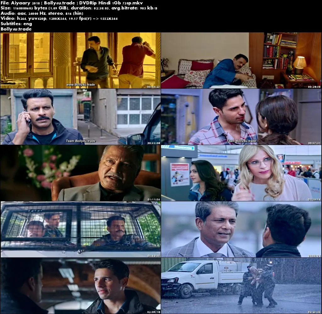 Aiyaary 2018 DVDRip 450Mb Full Hindi Movie Download 480p