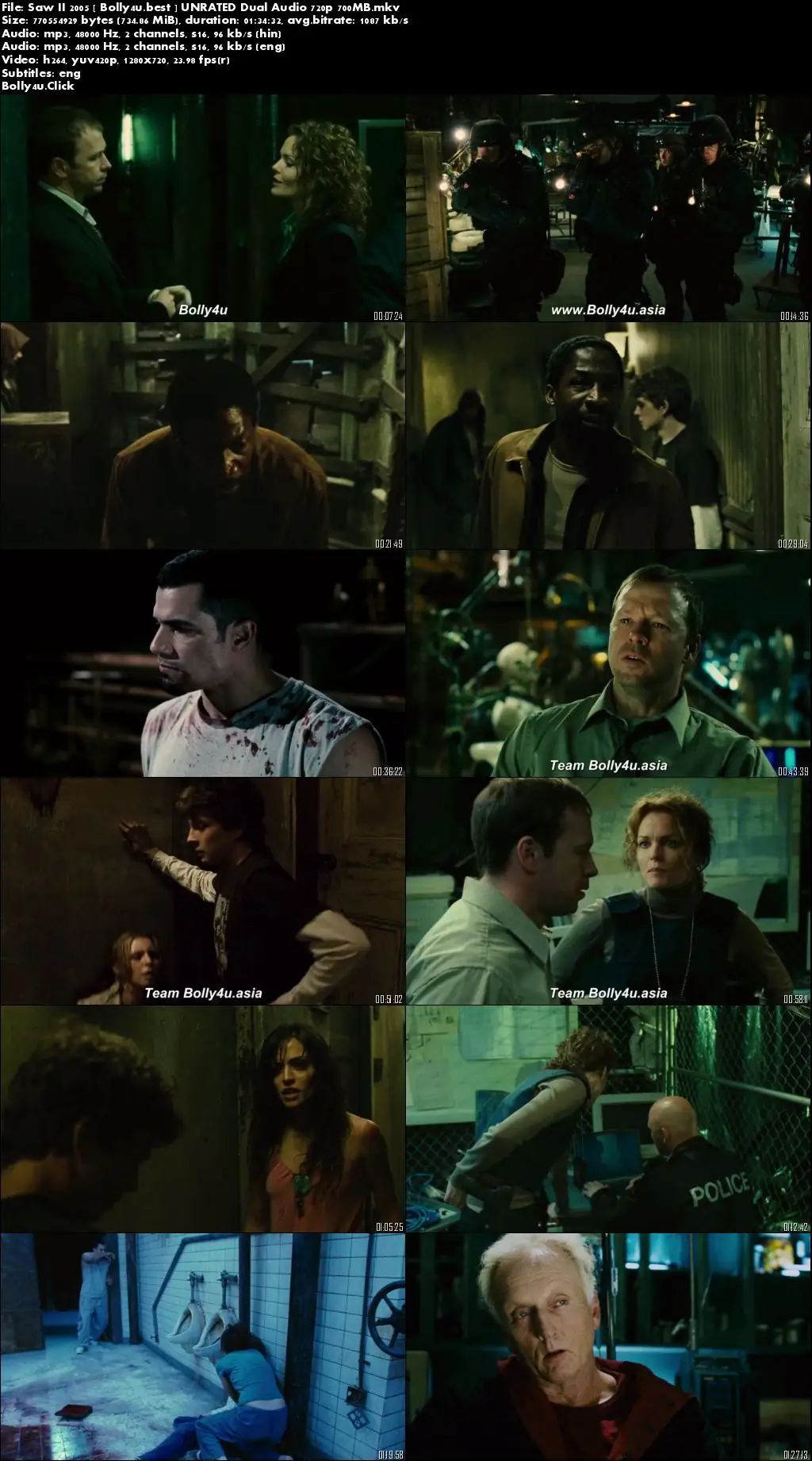 Saw II 2005 WEB-DL 900MB UNRATED Hindi Dual Audio 720p Download