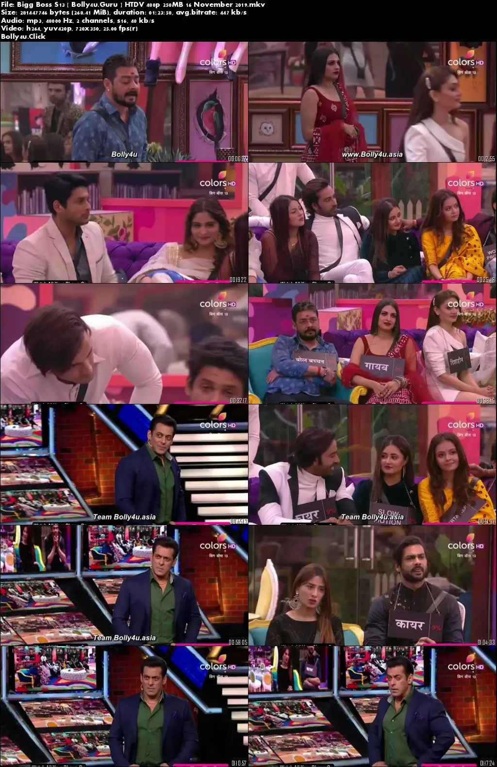 Bigg Boss S13 HTDV 480p 250MB 16 November 2019 Download