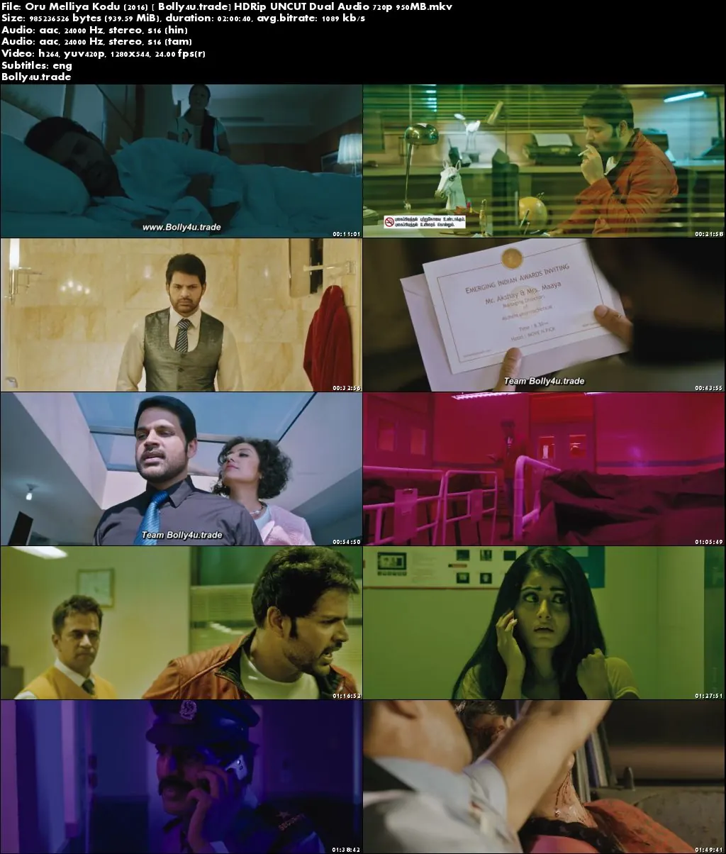 Oru Melliya Kodu 2016 HDRip 950MB UNCUT Hindi Dual Audio 720p Download